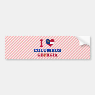 Autocollant De Voiture J'aime Columbus, la Géorgie