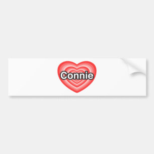 Autocollant De Voiture J'aime Connie. Je t'aime Connie. Coeur