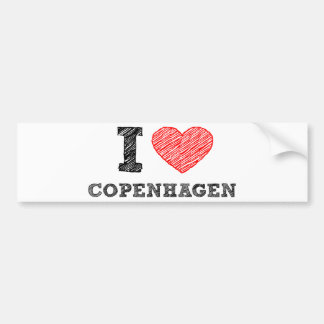 Autocollant De Voiture J'aime Copenhague