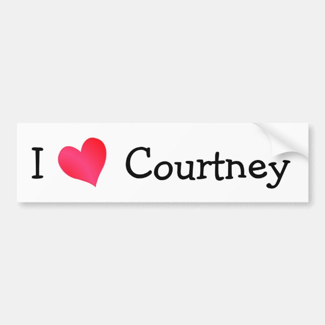 Autocollant De Voiture J'aime Courtney (Devant)