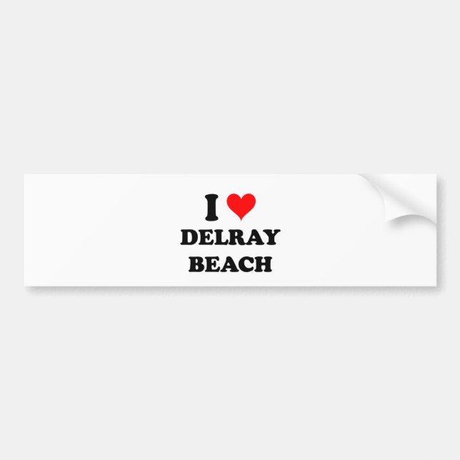 Autocollant De Voiture J'aime Delray Beach (Devant)