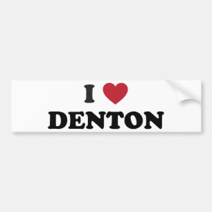 Autocollant De Voiture J'aime Denton le Texas