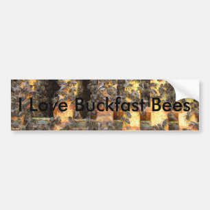 Autocollant De Voiture J'aime des abeilles de buckfast