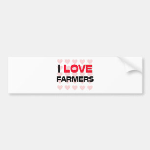 AUTOCOLLANT DE VOITURE J'AIME DES AGRICULTEURS