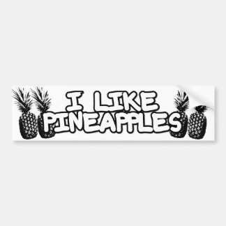 Autocollant De Voiture J'aime des ananas !