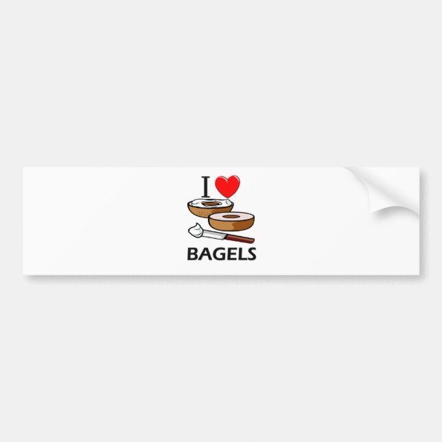 Autocollant De Voiture J'aime des bagels (Devant)