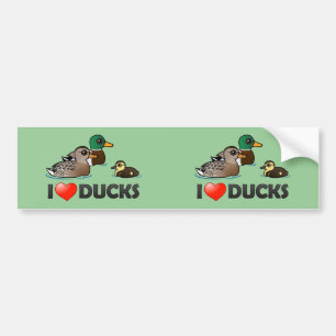 Autocollant De Voiture J'aime des canards