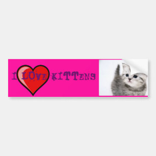 Autocollant De Voiture j'aime des chatons