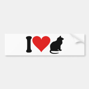 Autocollant De Voiture J'aime des chats *