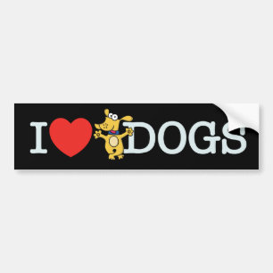 Autocollant De Voiture J'aime des chiens