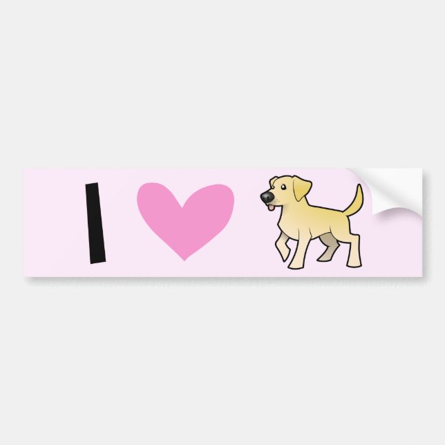 Autocollant De Voiture J'aime des chiens d'arrêt de Labrador (Devant)