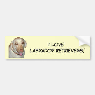 Autocollant De Voiture J'aime des chiens d'arrêt de Labrador ! Adhésif