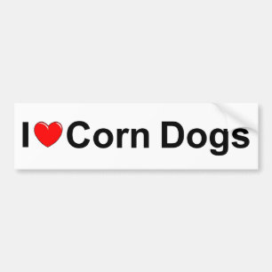 Autocollant De Voiture J'aime des chiens de maïs (de coeur)