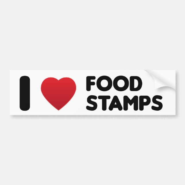 Autocollant De Voiture J'aime des coupons alimentaires (Devant)