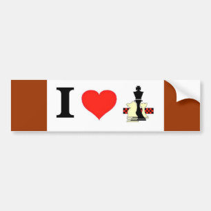 Autocollant De Voiture J'aime des échecs