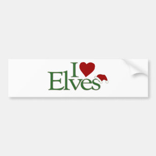Autocollant De Voiture J'aime des elfes