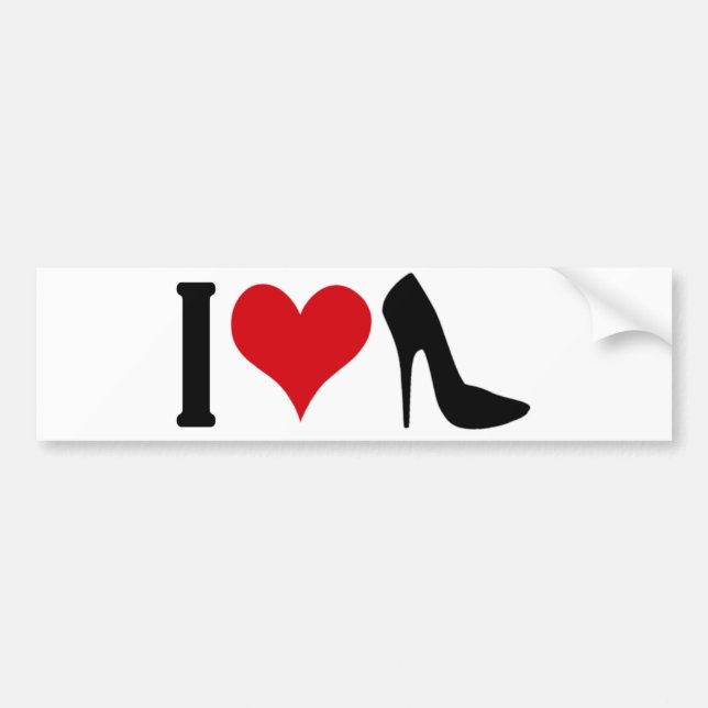 Autocollant De Voiture J'aime des highheels (Devant)