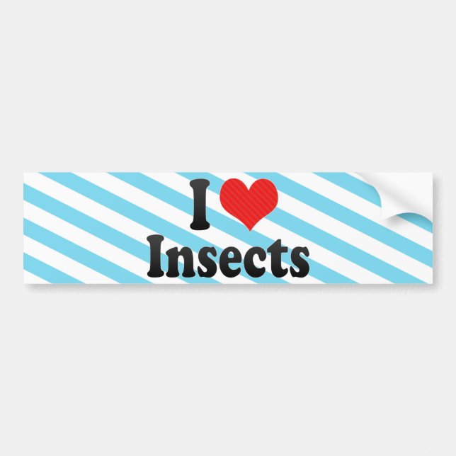Autocollant De Voiture J'aime des insectes (Devant)