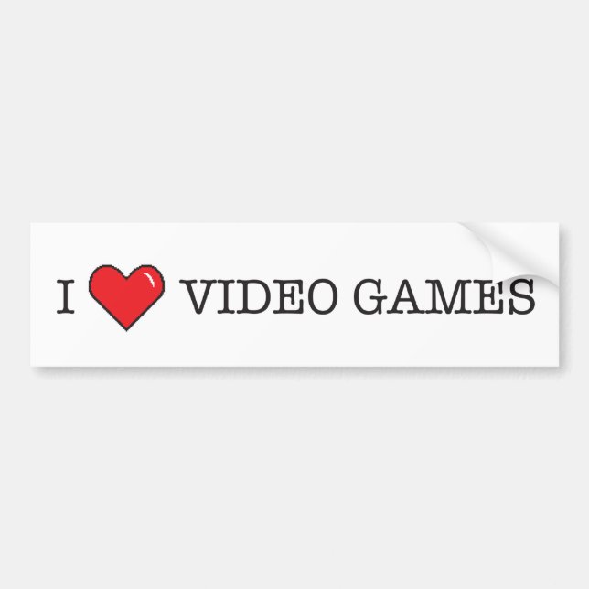Autocollant De Voiture J'aime des jeux vidéo (Devant)