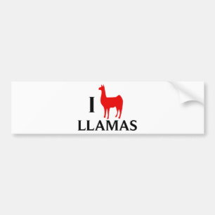 Autocollant De Voiture J'aime des lamas