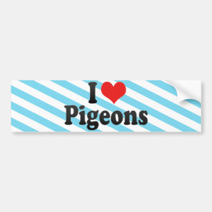 Autocollant De Voiture J'aime des pigeons