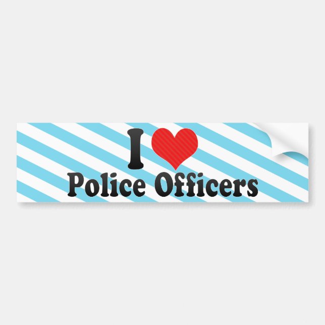 Autocollant De Voiture J'aime des policiers (Devant)