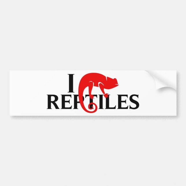 Autocollant De Voiture J'aime des reptiles (Devant)