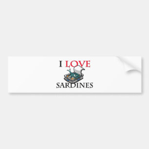 Autocollant De Voiture J'aime des sardines