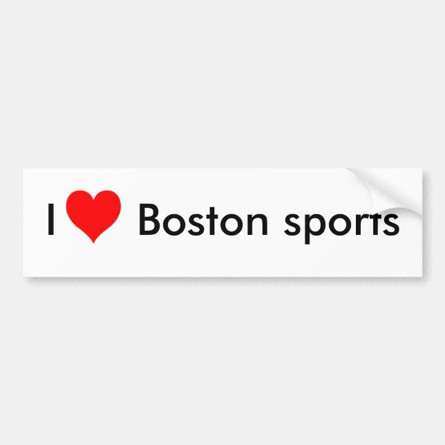 Autocollant De Voiture J'aime des sports de Boston (Devant)