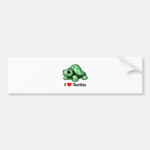 Autocollant De Voiture J'aime des tortues