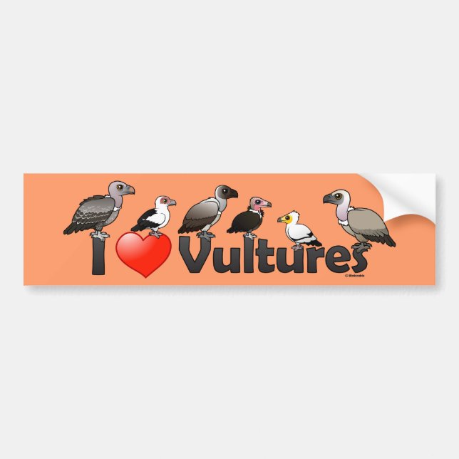 Autocollant De Voiture J'aime des vautours (Afrique) (Devant)