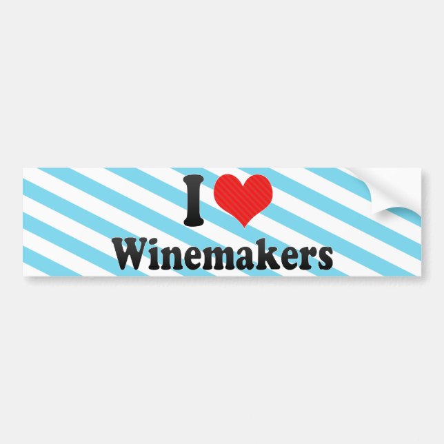 Autocollant De Voiture J'aime des Winemakers (Devant)