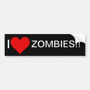 Autocollant De Voiture J'aime des zombis !