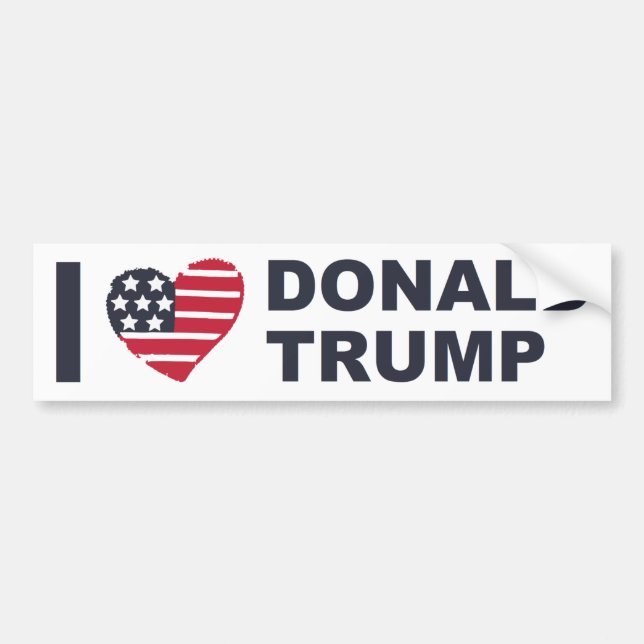 Autocollant De Voiture J'aime Donald Trump (Devant)