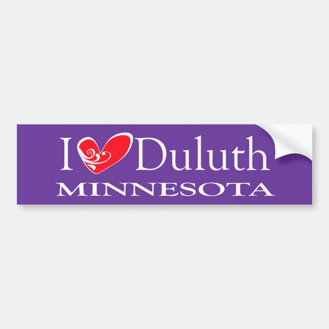 Autocollant De Voiture J'aime Duluth Minnesota (Devant)