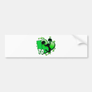 Autocollant De Voiture J'aime encourager (le vert)