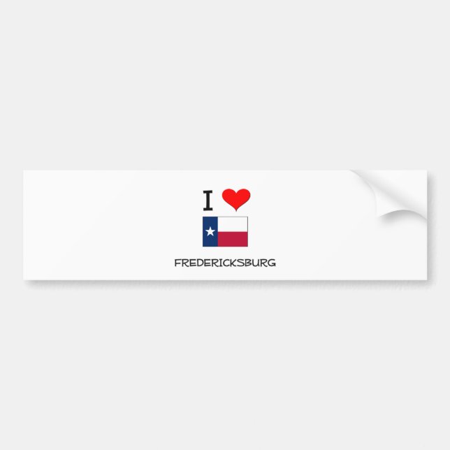 Autocollant De Voiture J'aime Fredericksburg le Texas (Devant)