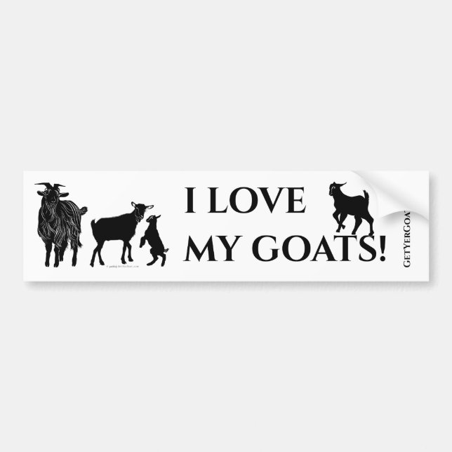Autocollant De Voiture J'aime Goat GYG (Devant)