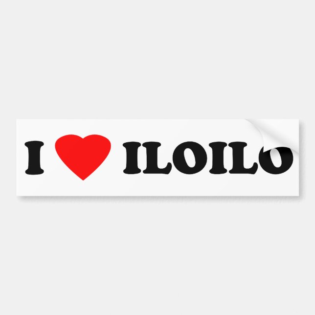 Autocollant De Voiture J'aime Iloilo (Devant)