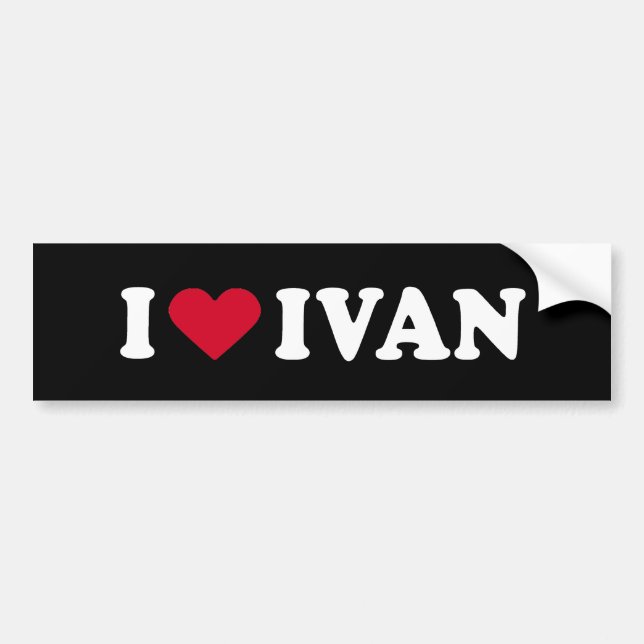 AUTOCOLLANT DE VOITURE J'AIME IVAN (Devant)