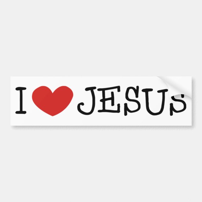 Autocollant De Voiture J'aime Jésus (Devant)