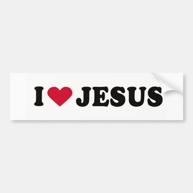 AUTOCOLLANT DE VOITURE J'AIME JÉSUS (Devant)