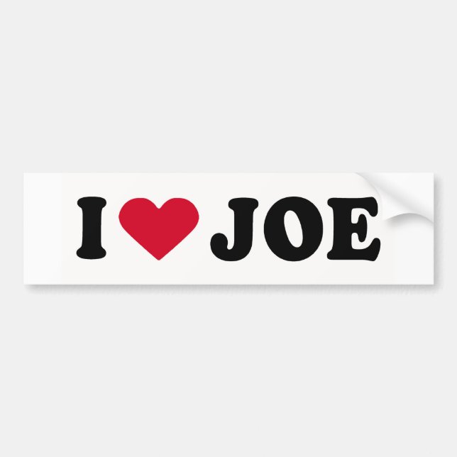 AUTOCOLLANT DE VOITURE J'AIME JOE (Devant)
