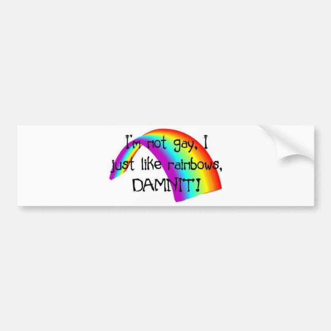 Autocollant De Voiture J'aime juste des arcs-en-ciel (Devant)