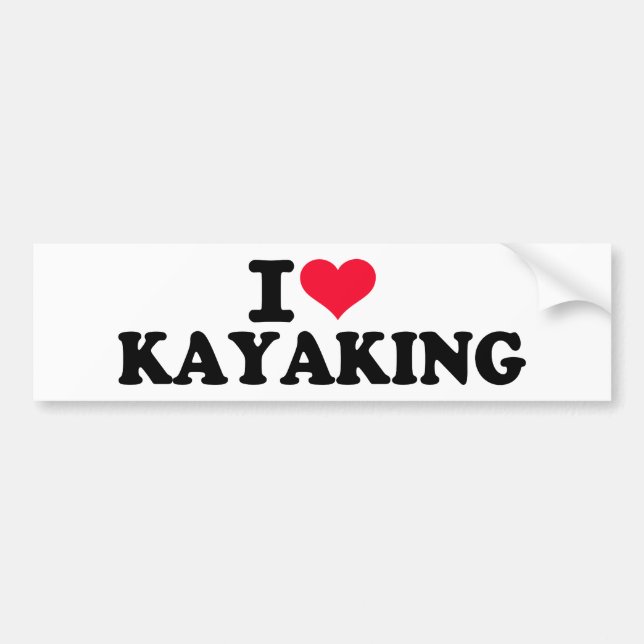Autocollant De Voiture J'aime Kayaking (Devant)