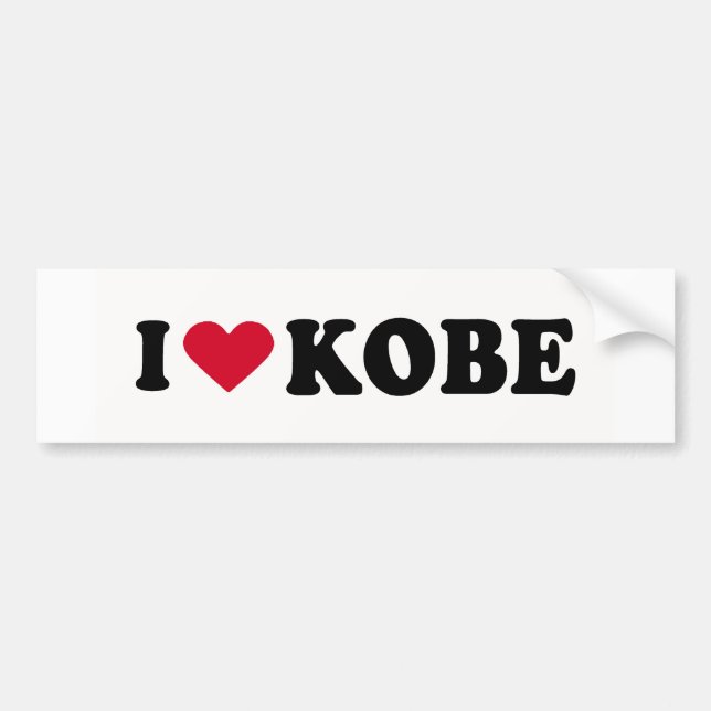AUTOCOLLANT DE VOITURE J'AIME KOBE (Devant)