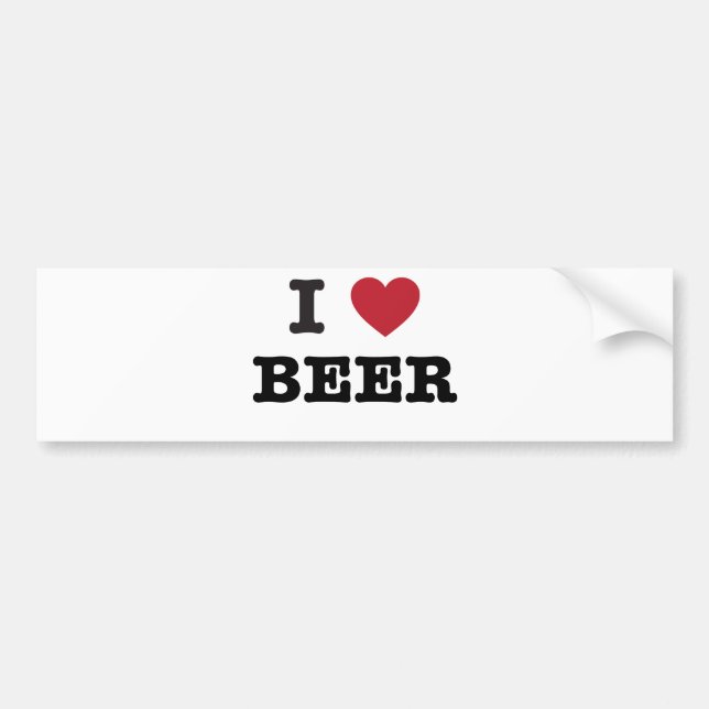 Autocollant De Voiture j'aime la bière (Devant)