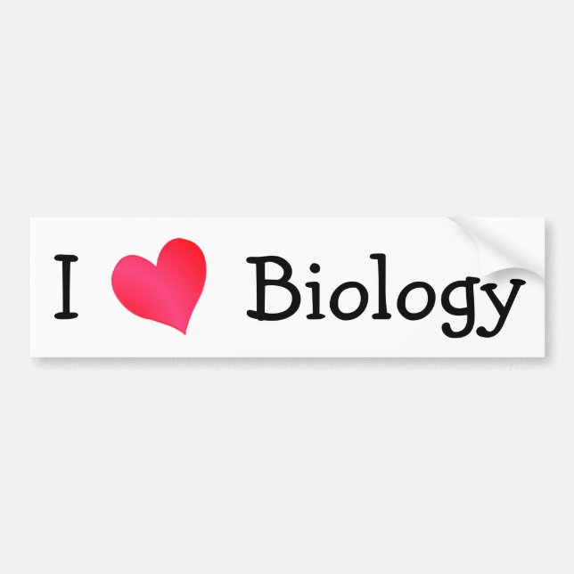 Autocollant De Voiture J'aime la biologie (Devant)