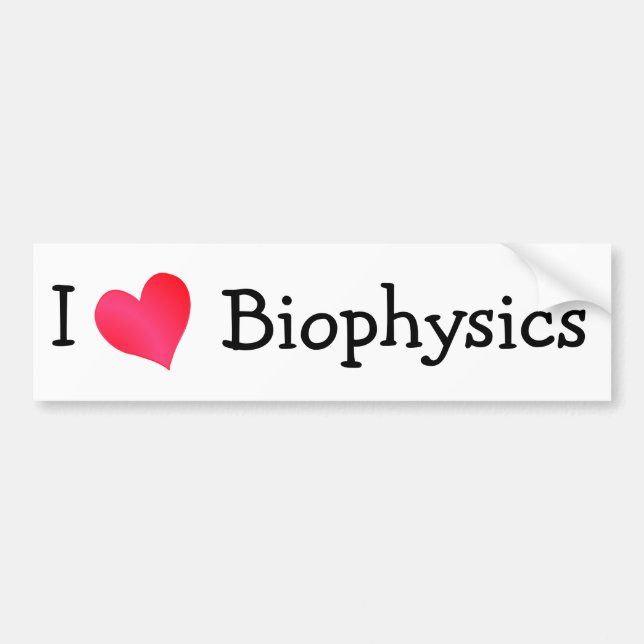 Autocollant De Voiture J'aime la biophysique (Devant)