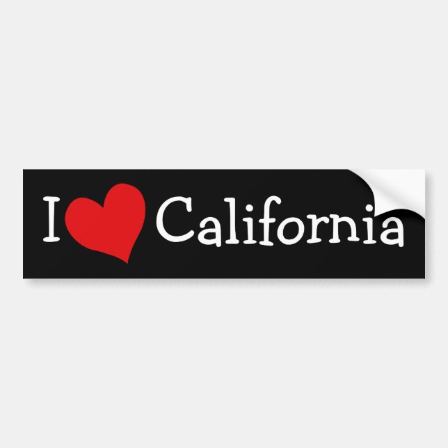 Autocollant De Voiture J'aime la Californie (Devant)